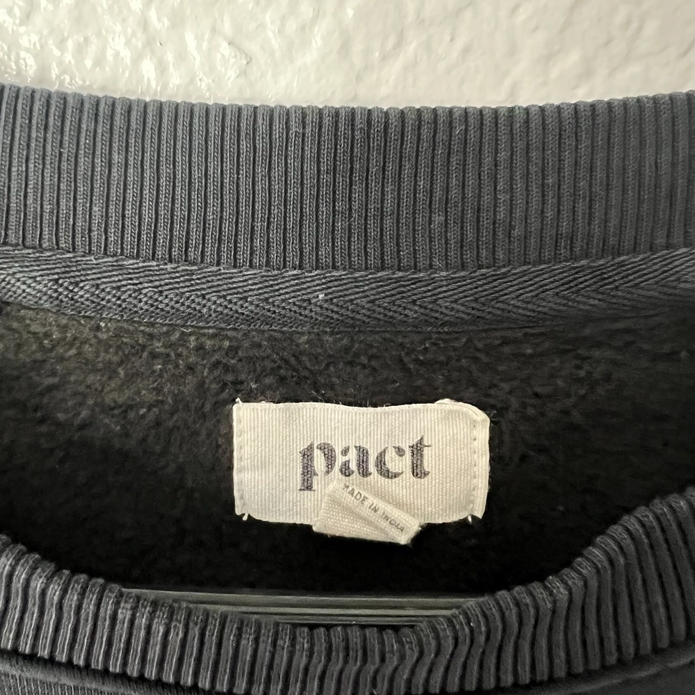 Pact Sweatshirt Dress Size Small Black Pockets Casual Comfy Organic Cotton Blend - Picture 5 of 6